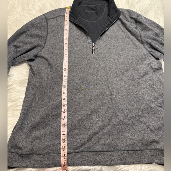 Tommy Bahama | Men’s Large Heather Gray Quarter Zip Light Pullover - Picture 14 of 15